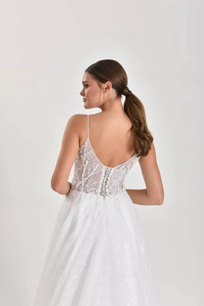 Landscape Üç Boyutlu Dantel A Kesim Gelinlik - Mediha Cambaz Bridal