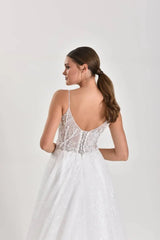 Landscape Üç Boyutlu Dantel A Kesim Gelinlik - Mediha Cambaz Bridal