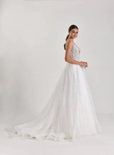 Landscape Üç Boyutlu Dantel A Kesim Gelinlik - Mediha Cambaz Bridal