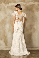 Lattice Güpür Dantel Düz Kesim Gelinlik - Mediha Cambaz Bridal