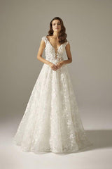 Laurel Sade Dantel Vintage A Kesim Gelinlik - Mediha Cambaz Bridal