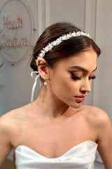 Lena İncili ve Kristal Taşlı Gelin Saç Aksesuarı - Mediha Cambaz Bridal