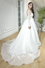 Libra Fransız Dantelli Uzun Kollu Balık Gelinlik - Mediha Cambaz Bridal