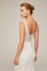 Linda Askılı Kare Yaka İki Parça Gelinlik - Mediha Cambaz Bridal