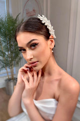 Linda İncili ve Boncuklu Gelin Saç Aksesuarı - Mediha Cambaz Bridal