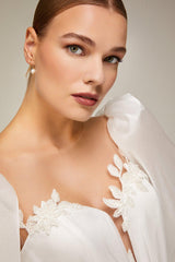 Lorient Fularlı Yırtmaçlı A Kesim Gelinlik - Mediha Cambaz Bridal