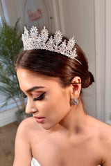 Luna Zirkon Taşlı Gelin Tacı - Mediha Cambaz Bridal