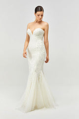 Luxury 91 Briket Desenli Kasnak İşi Balık Gelinlik - Mediha Cambaz Bridal