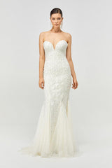 Luxury 91 Briket Desenli Kasnak İşi Balık Gelinlik - Mediha Cambaz Bridal