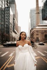 Maria Şifon Drapeli Helen Düz Kesim Gelinlik - Mediha Cambaz Bridal