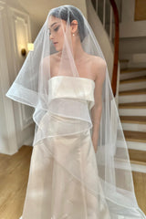 Marten Kenar Ucu Grenli Oval Uzun Hayal Tül Duvak - Mediha Cambaz Bridal