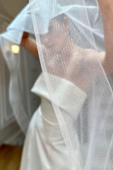 Marten Kenar Ucu Grenli Oval Uzun Hayal Tül Duvak - Mediha Cambaz Bridal