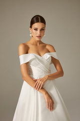 Martha Saten Drapeli A Kesim Gelinlik - Mediha Cambaz Bridal