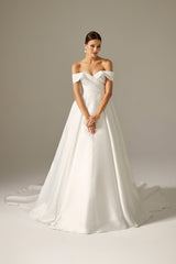 Martha Saten Drapeli A Kesim Gelinlik - Mediha Cambaz Bridal