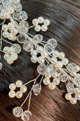 Mary İncili ve Kristal Taşlı Gelin Saç Aksesuarı - Mediha Cambaz Bridal