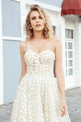 MCB One Çiçekli Dantel A Kesim Gelinlik - Mediha Cambaz Bridal