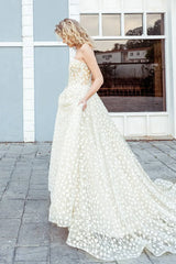 MCB One Çiçekli Dantel A Kesim Gelinlik - Mediha Cambaz Bridal