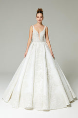 Meghan Işıltılı Üç Boyut Dantelli Kuyruklu Prenses Gelinlik - Mediha Cambaz Bridal