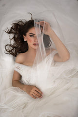 Mikito Kalp Yaka Drapeli Tül A Kesim Gelinlik - Mediha Cambaz Bridal