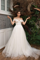 Mikito Kalp Yaka Drapeli Tül A Kesim Gelinlik - Mediha Cambaz Bridal