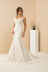 Mocha Kasnak İşi Askılı Saten Balık Gelinlik - Mediha Cambaz Bridal