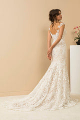 Mocha Kasnak İşi Askılı Saten Balık Gelinlik - Mediha Cambaz Bridal