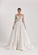 Moira Işıltı Dantel Sırt Dekolteli Prenses Model Gelinlik - Mediha Cambaz Bridal