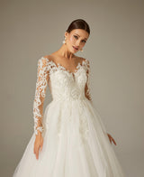Nanette İşlemeli Dantel Tül A Kesim Gelinlik - Mediha Cambaz Bridal