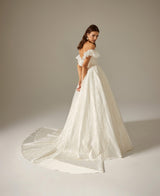 New ZB Saten M-Kalp Yaka Prenses Model Gelinlik - Mediha Cambaz Bridal