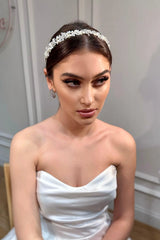 Nora Zirkon Taşlı İncili Gelin Saç Aksesuarı - Mediha Cambaz Bridal
