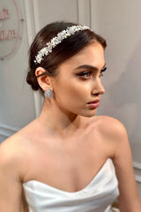 Nora Zirkon Taşlı İncili Gelin Saç Aksesuarı - Mediha Cambaz Bridal