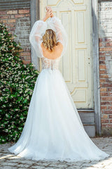 Nova Drapeli Balon Kol A Kesim Gelinlik - Mediha Cambaz Bridal