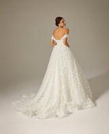 Opa Dantel Kayık Yaka Prenses Model Gelinlik - Mediha Cambaz Bridal