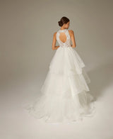 Ortega Halter Yaka Dantel Tül Bohem Gelinlik - Mediha Cambaz Bridal