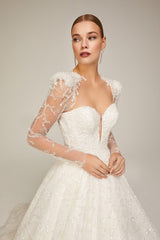 Palermo İşlemeli Dantel Prenses Model Gelinlik - Mediha Cambaz Bridal