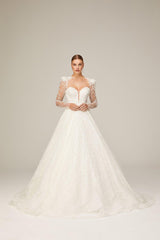 Palermo İşlemeli Dantel Prenses Model Gelinlik - Mediha Cambaz Bridal