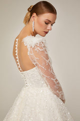 Palermo İşlemeli Dantel Prenses Model Gelinlik - Mediha Cambaz Bridal