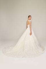 Palermo İşlemeli Dantel Prenses Model Gelinlik - Mediha Cambaz Bridal