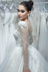 Pavia Kalp Yaka Dantel Prenses Model Gelinlik - Mediha Cambaz Bridal