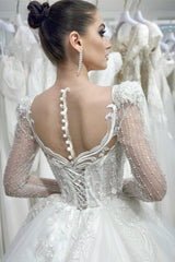 Pavia Kalp Yaka Dantel Prenses Model Gelinlik - Mediha Cambaz Bridal