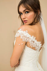 Pearl Drapeli V Yaka Helen A Kesim Gelinlik - Mediha Cambaz Bridal