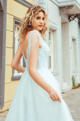 Pearly M Yaka İpek Güpür A Kesim Gelinlik - Mediha Cambaz Bridal