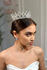 Phobe Tam Tur Zirkon Taşlı Gelin Tacı - Mediha Cambaz Bridal