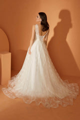 Pinkly Özel Minik Baskılı Tül A Kesim Gelinlik - Mediha Cambaz Bridal