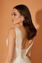 Pinkly Özel Minik Baskılı Tül A Kesim Gelinlik - Mediha Cambaz Bridal