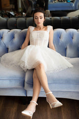 Puantiye Tül Evden Çıkış After Party Elbise - Mediha Cambaz Bridal