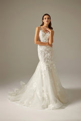 Reffa Mermaid Sim Işıltılı Lazer Kesim Dantelli Balık Gelinlik - Mediha Cambaz Bridal