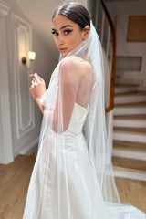 Rein Kırık Beyaz Taraklı Uzun Hayal Tül Duvak - Mediha Cambaz Bridal