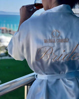 Robe Saten Nakışlı Kemerli Bride Sabahlık - Mediha Cambaz Bridal