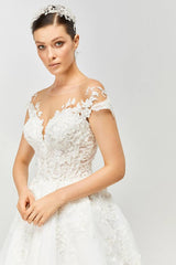 Royal Dantel Organze A Kesim Gelinlik - Mediha Cambaz Bridal